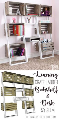 a bookcase with ladders and books on it