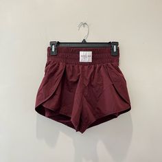 Size * X-Small - High Waisted - Hugs The Waist Really Well Brand * Offline By Aerie - New Without Tags (Nwot) - No Flaws Whatsoever, Just A Tad Wrinkled Color * Burgundy/Dark Red - Has Same Color Built-In Spandex Shorts Clothing Measurements * Length = Approx. 12.5 Inches * Inseam = 2.5 Inches * Waist = 24-25 Inches * Hip = Approx. 30 Inches Aerie Shorts, Offline By Aerie, Shorts High Waisted, Spandex Shorts, Shorts Athletic, Measurement Length, Athletic Shorts, High Waisted Shorts, Short Outfits