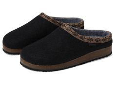 L.L.Bean Wool Slipper Clog - Women's Slippers : Black : Smile in comfortability while wearing L.L. Bean Wool Slipper Clog! Nordic design inspired padded collar. Easy convenient slip-ons. Round-toe silhouette. Comfortable and warm Wool lining. Wool-covered insole. Man-made outsole made for traction inside/outside. Imported. Measurements: Weight: 8 oz Product measurements were taken using size 6, width B - Medium. Please note that measurements may vary by size. Casual Wool Slip-on Clogs, Casual Wool Slip-on Slippers, Comfortable Slip-resistant Black Clogs, Black Non-slip Comfortable Clogs, Black Slip-resistant Functional Clogs, Black Slippers, Wool Slippers, Ll Bean, Womens Clogs