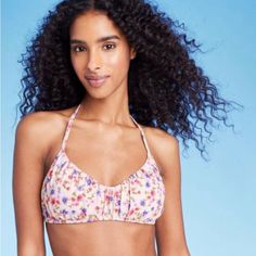 Nwt Shade & Shore Women’s Bikini Tops -Cream Floral Print -Ruched -Bralette -Sling Lift Many More Nwt Swimsuit/Bikini Options Available In Our Closet, Mix/Match Bundle And Save! Https://Www.Target.Com/P/Women-S-Ruched-Bralette-Sling-Lift-Bikini-Top-Shade-Shore/-/A-87196327?Preselect=87183093#Lnk=Sametab Pink Beachy Halter Top For Spring, Beachy Pink Halter Top For Spring, Spring Beachy Pink Halter Top, Feminine Spring Halter Top For Beach, Pink Bra-friendly Halter Top For Vacation, Pink Bra Friendly Halter Top For Poolside, Pink Halter Top For Swimming In Spring, Pink Bra-friendly Halter Top For Poolside, Spring Pool Halter Top, Bra Friendly