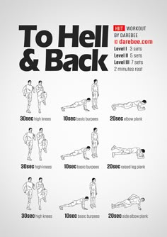 an exercise poster with instructions for how to do the back and chest workouts in different positions