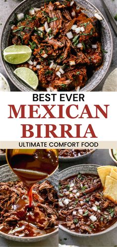 A bowl of Mexican Beef Birria with shredded beef and rich broth, served as a stew. Arrechera Recipe Mexicans, Beef Paella Recipe, Mexican Bria Tacos, Beef Ranchero Recipe, Beef Birria Crockpot, London Broil Birria, Mexican Beef Tips Recipe, Mexican London Broil Recipes, Barbacoa Beef Recipe