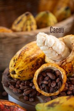 some bananas and other fruits on a table