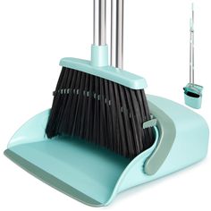 a broom and brush holder on a white background