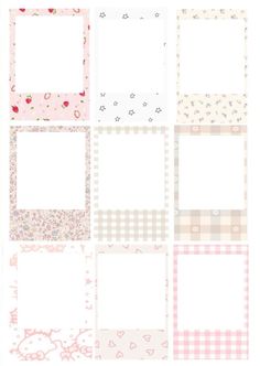 the printable paper is shown with hearts and flowers on it, all in different colors