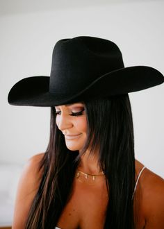 With a true cattleman crown + wide western brim, this classic western hat is sure to stand out in a crowd. All hats are M-L = 59" Brim: 4" 100% Australian wool Luxury Winter Cowboy Hat With Short Brim, Luxury Spring Cowboy Hat For Rodeo, Luxury Classic Brimmed Cowboy Hat, Luxury Western Style Hat With Short Brim, Luxury Country Cowboy Hat For Fall, Luxury Western Hat With Short Brim, Cheap Western Mini Hat With Curved Brim, Classic Wide Brim Cowboy Hat, Cheap Fall Cowboy Hat With Curved Brim