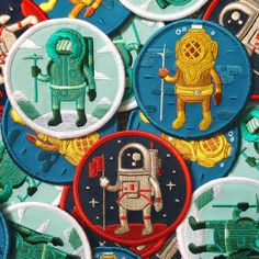 the space patches are all different colors and sizes, but there is no image on them