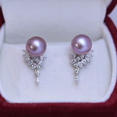 9-10mm Freshwater Pearl & Sasha Drop Earrings | House Of Pearls Purple Pearl Earrings, Elegant Lavender Jewelry For Evening, Elegant Lavender Evening Jewelry, Formal Lavender Earrings, Elegant Lavender Earrings For Party, Elegant Purple High Luster Jewelry, Elegant High Luster Purple Jewelry, Pink Pearl Earrings For Formal Occasions, Elegant Purple Pearl Earrings For Anniversary