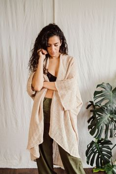 ~inka cardigan ~ ~free size~ Long Beige Cozy Outerwear, Beige Long Cozy Outerwear, Oversized Cream Cotton Cardigan, One Size Cozy Cotton Cardigan, Cozy Batwing Sleeve Cardigan For Spring, Beige Oversized Cotton Cardigan, Oversized Beige Cotton Cardigan, Open Front Sweater For Layering, Oversized Cozy Cotton Outerwear