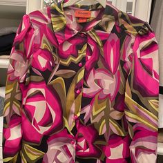 Missoni For Target Blouse. Size M. No Tags, But Never Worn. Pink Silk Tops For Fall, Pink Silk Blouse For Spring, Pink Silk Tops For Work, Pink Fitted Blouse With Floral Print, Silk Pink Top For Workwear, Silk Pink Workwear Tops, Pink Silk Workwear Tops, Pink Silk Blouse With Floral Print, Silk Pink Floral Print Blouse