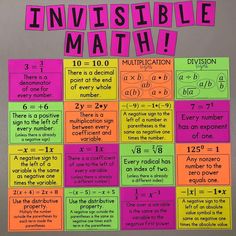 an invisible math poster with the words divisable and multicolored