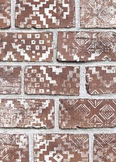 Exclusively at Designer Wallcoverings and Fabrics Broken Brick Ideas, Decorated Bricks, Brick Ideas, Red Wallpaper, Interior Designer, Wall Coverings, Bungalow, Home Goods, Decor Ideas