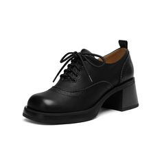 Welcome To Antmvs Official Store! High Heel Platform Lace-up Shoes For Fall, Block Heel Oxfords For Office, Classic Fall Heels With Round Toe, Closed Toe Platform Lace-up Shoes For Work, High Heel Platform Oxfords For Office, Fall Business Closed Toe Lace-up Shoes, Office Heels With Brogue Detailing And Round Toe, Fall Platform Leather Shoes For Work, Fall Lace-up Shoes With Platform And Almond Toe