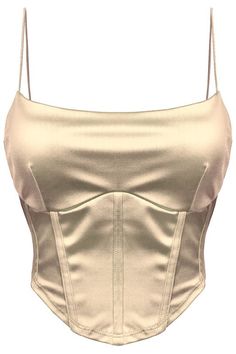 Gold Bustier Crop Cheap Halter Neck Crop Top For Party, Elegant Cheap Tank Top For Clubwear, Cheap Zara Crop Top, Cheap Zara Cropped Top, Cheap Beige Zara Tops, Gold Tops Outfit, Crop Top Satin, Satin Outfit, Crop Top Aesthetic