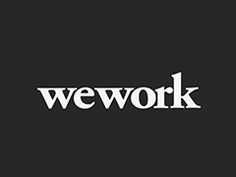 wework logo on a black background with the word'we work'in white