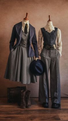 Vintage Fits Women, Old Fashioned Style Clothes, Art Clothing References, Victorian Clothing Aesthetic, Victorian Outfit Aesthetic, Historical Inspired Fashion, Victorian Tomboy, Old Woman Clothes, Old Fashioned Outfits Vintage