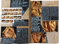 the inside pages of a book with pictures of human body parts and text on it