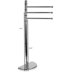 an image of a metal pole with three bars on it's sides and measurements