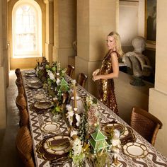 Chocolate Brown Ikat Tablecloth White Parrot, Green Placemats, Earthy Decor