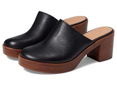 Chic Synthetic Clogs With Open Heel, Chic Synthetic Clogs With Stacked Heel, Casual Sandals With Padded Heel For Work, Casual Workwear Sandals With Padded Heel, Chic Clogs With Leather Footbed And Round Toe, Spring Leather Clogs With Padded Heel, Chic Clogs With Cushioned Footbed And Round Toe, Summer Workwear Clogs With Stacked Heel, Open Toe Clogs With Reinforced Heel For Formal Occasions