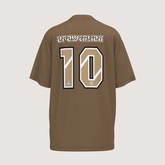 100% Cotton Overdized fit Round neck UPOWERLION signature on the front Super heavyweight 300gsm Khaki Crew Neck Top For Sports, Sporty Brown Short Sleeve Top, Brown Sporty Short Sleeve T-shirt, Sporty Khaki Tops, Sporty Khaki Tops For Sports, Sporty Brown Tops For Sports, Brown Sporty Crew Neck Top, Sporty Brown Crew Neck Top, Brown Crew Neck Sporty Top