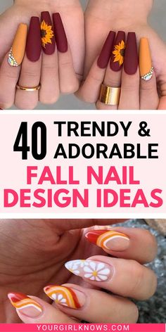 Fall is right here. And so is the time to find some cute fall nail ideas to rock this season to. So here 30+ CUTEST fall nail designs you absolutely have to check to get the best. Acrylic Fall Nails Ideas, Fall Nails Acrylic Coffin, Cute Fall Nails Ideas Autumn, Cute Fall Nail Ideas, Fall Nail Designs Autumn, Autumn Fall Nails, Nail Designs Autumn, Fall Nails Ideas Autumn, Nails Ideas Autumn