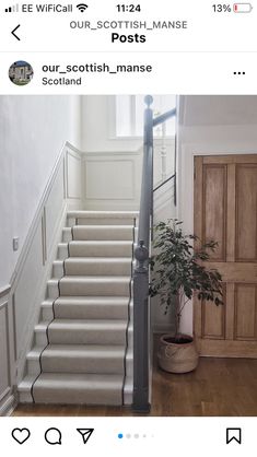 the stairs in this house have been painted white