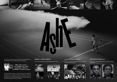 an advertisement for the nike tennis brand, featuring black and white photos of men playing tennis