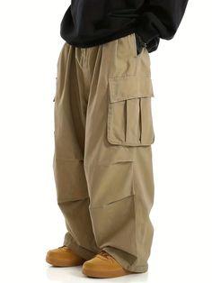 Techwear Khaki Work Pants With Pockets, Baggy Work Pants With Pockets For Streetwear, Baggy Khaki Utility Work Pants, Baggy Full Length Utility Work Pants, Baggy Full-length Utility Work Pants, Baggy Khaki Work Pants With Multiple Pockets, Khaki Baggy Utility Work Pants, Baggy Cargo Work Pants Full Length, Baggy Khaki Work Pants With Hip Pockets