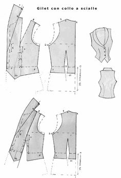 an image of the back and side views of a sewing pattern for a blouse or top