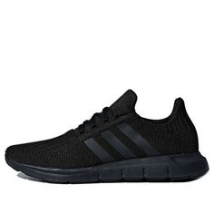 adidas Swift Run 'Core Black' AQ0863 Slip-resistant Textile Sneakers For Streetwear, Comfortable Black Textile Sneakers, Black Adidas Mesh Sneakers, Black Adidas Logo Mesh Sneakers, Black Breathable Textile Sneakers, Comfortable Synthetic Streetwear Running Shoes, Adidas Textile Sneakers For Streetwear, Black Textile Sneakers For Sports, Black Textile Sneakers For Running