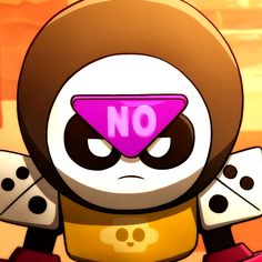 a cartoon character holding two dices with the word no written on their forehead and eyes