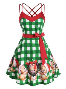 [48% OFF] Criss Cross Strappy Plaid Christmas Cat Plus Size Dress | Rosegal Plaid Overall Dress Outfit, Plaid Dress With Shirt Underneath, Plaid Dress Outfit Winter, Plaid Shirt Dress Outfit, Plaid Dress Outfit, Classy Bodycon Dress, Plaid Overall Dress