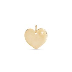 Stone and Strand 10K Yellow Gold I Heart Charm Front Image Elegant White Gold Heart Pendant Charm, Elegant Heart Charm For Anniversary, Elegant Yellow Gold Heart Charm, Elegant Heart Charm Pendant, Diamond Pendant Charm As Gift, Diamond Pendant Charms As Gifts, Luxury Diamond Charms For Gifts, Diamond Pendant Charms For Gifts, White Gold Diamond Charms For Gift