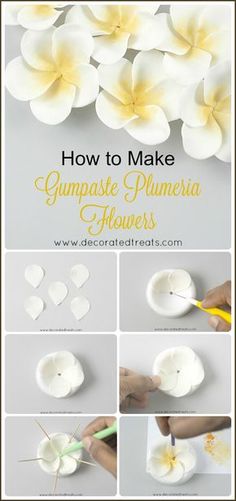 how to make gumpaste plumeria flowers