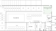 the floor plan for an office building, with several floors and two large areas on each side