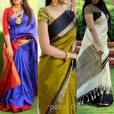 Latest Blouse Styles, Draped Sarees, Elegant Sarees, Glamorous Dress, Plain Saree, Simple Sarees, Designer Saree Blouse Patterns, Casual Saree