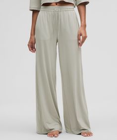 Modal High-Rise Wide-Leg Lounge Pant | Women's Pants | lululemon Flowy Wide Leg Pants, Wide Leg Lounge Pants, Lounge Pants Womens, Modal Fabric, Mid Size, Winter Clothing, Sheer Fabric, Womens Sweatpants, Lounge Pants