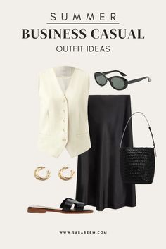 summer business casual outfits (1) Meeting Outfit, Black Pants Outfit, Black Skirt Outfits