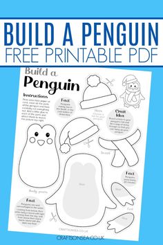 the penguin printable paper doll is shown with instructions to make it look like an animal