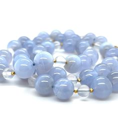 Elegant Moonstone Gemstone Beaded Necklace, Elegant Moonstone Beaded Necklaces, Elegant Light Blue Jewelry With 8mm Beads, Blue Moonstone Round Bead Necklaces, Blue Moonstone Necklaces With Round Beads, Blue Moonstone Beaded Necklaces, Blue Moonstone Necklace With Round Beads, Lunch With Friends, 1st Dibs