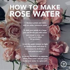 How To Make Rose Water Make Rose Water, Rose Water Diy, Lilin Aroma, Natural Beauty Treatments, How To Make Rose, Natural Cleanser, Beauty Recipe, Diy Skin Care, Homemade Beauty Products