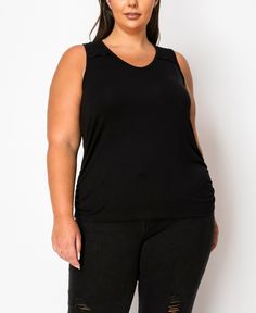 in stock Ruched Tank Top, Pants Shirt Men, Pant Shirt, Plus Size Shirts, Outdoor Apparel, Lightweight Jacket, Black Tank Tops, Effortless Style, Plus Size Dresses