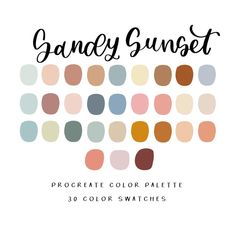 the candy sunset logo is shown in black and white, with an assortment of color swatches