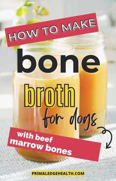 how to make bone broth for dogs with beef and marrow bones in jars