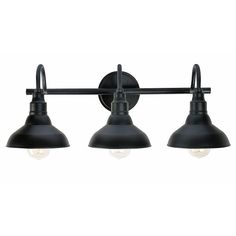 three light bathroom fixture with black finish