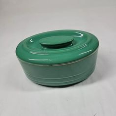 Vtg Westinghouse Oval Ceramic Refrigerator Dish Green 7" Hall China USA | eBay