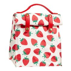 Red Strawberry Washable Paper Insulated Lunch Tote by World Market Insulated Lunch Tote, Washable Paper, Lunch Box Bag, Red Strawberry, Lunch Tote, Lunch Bags, World Market, Cute Bags, Cute Bag