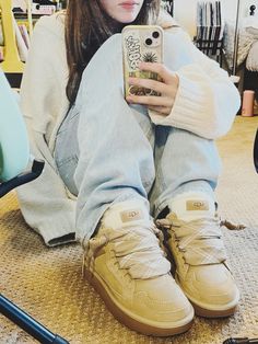 UGG Sneakers #uggs #ugglife How To Style Ugg Sneakers, Ugg Lowmel Sneaker Outfit, Ugh Shoes Outfit, Ugg Trainers Outfit, Ugh Lowmel Sneaker Outfit, Ugh Sneakers Outfit, Ugg Sneakers Outfit Ideas, Uggs Sneakers Outfit, Ugg Sneakers Outfit