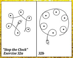 two pictures with the words stop the clock exercise 32a and 22b on them